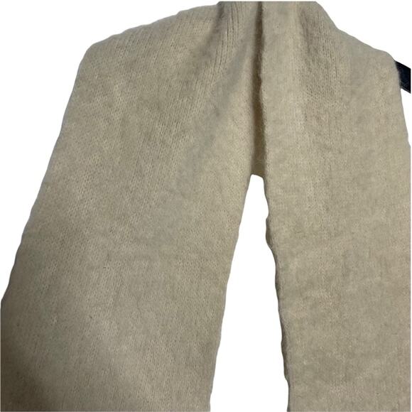 Cream and Brown Warm Winter Scarf Alpaca and/or Mohair No Tags - Picture 4 of 6